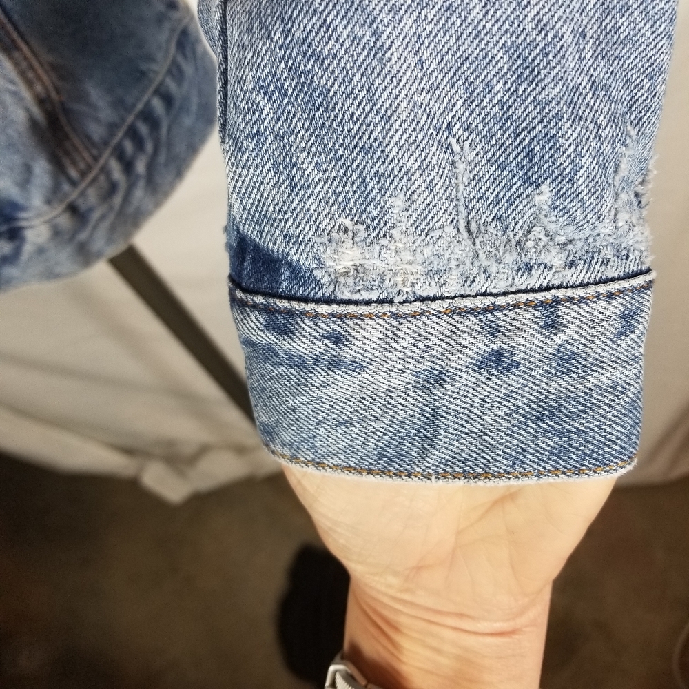 Abercrombie & Fitch Distressed Denim Jacket - Picture 5 of 9